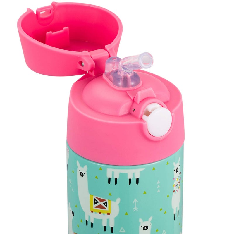 Snug Insulated Kids Water Bottle with Straw & Spout â€“ Double-Wall Stainless Steel, Leakproof, Easy-Flip Lid â€“ For School, Travel, Toddlers & Big Kids - Llamas, 17oz - Image 2